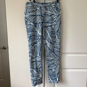 Blue Palm Print J. McLaughlin Jeans Size 10